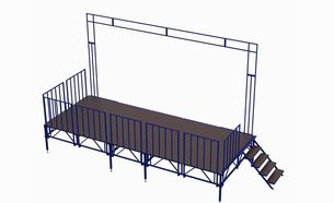 Изображение для товара Сборно-разборный подиум (сцена) с рамой под баннер ПД-17