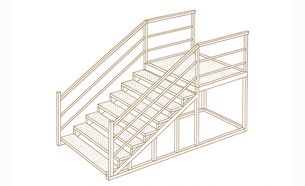 Изображение для товара Лестница металлическая (7 ступеней, перфорированный лист, с площадкой) вариант 1